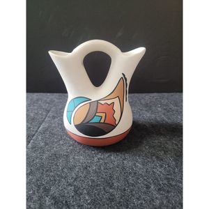 Ute Grayfeather Art Pottery Wedding Vase Signed on bottom